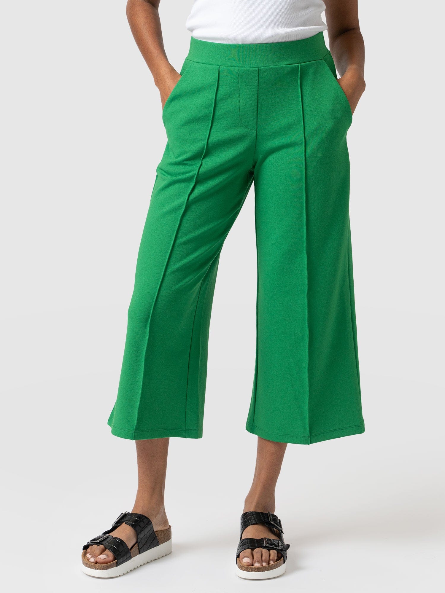Cavendish Culotte Bright Green - Women's Culottes | Saint + Sofia® USA